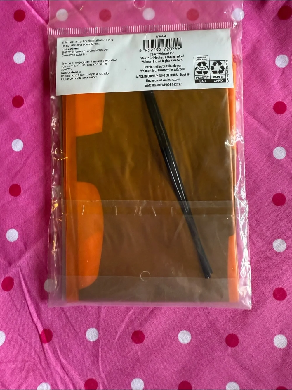 Halloween Pumpkin Face Orange Leaf Bags (2pieces)